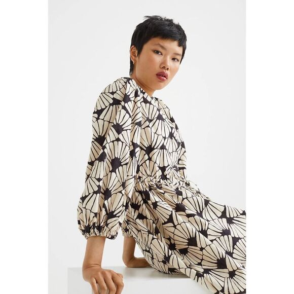 H&M Linen Blend Printed Dress Shells New - Picture 7 of 12